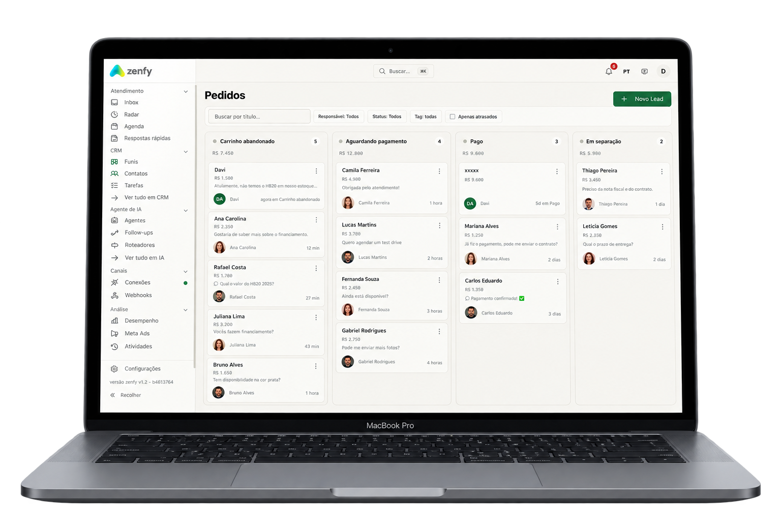 Relatórios e conversão — Zenfy